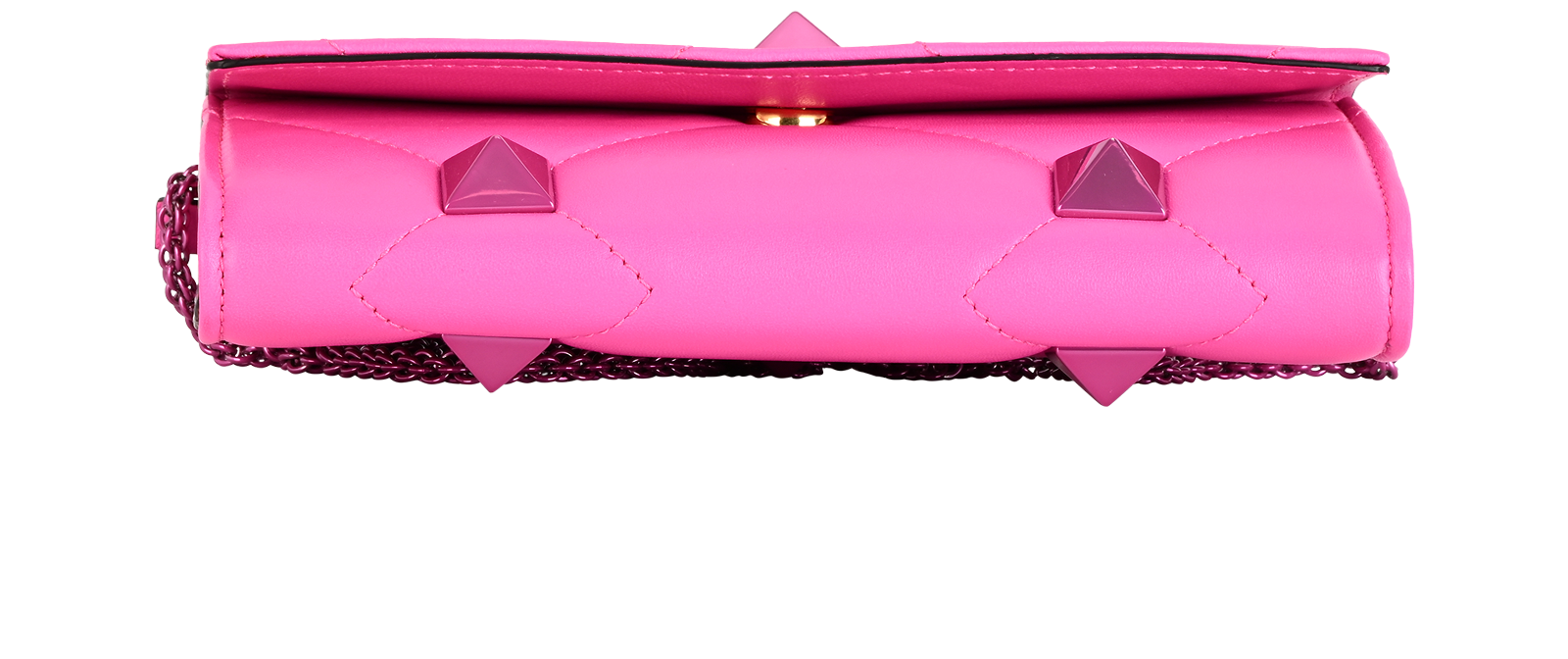 Roman Stud Wallet On Chain, &pound;295, Handbags, Pink, Leather, Top view